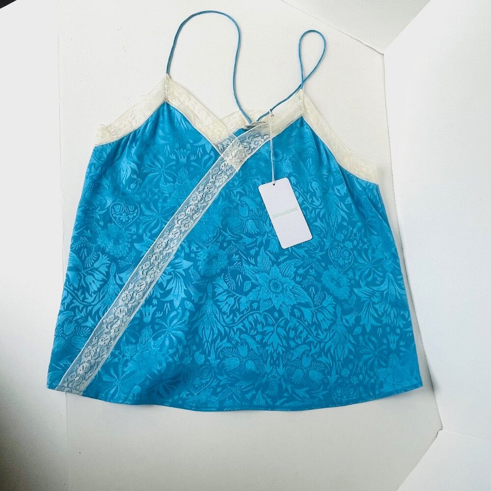 Zadig & Voltaire Cora Jac Kaleido Silk Lace Trim Camisole S - Picture 7 of 11